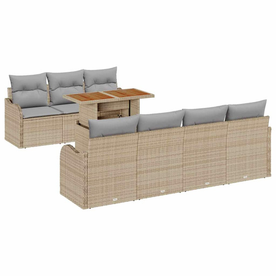 Ensemble de canapé de jardin 8 pcs beige et gris clair