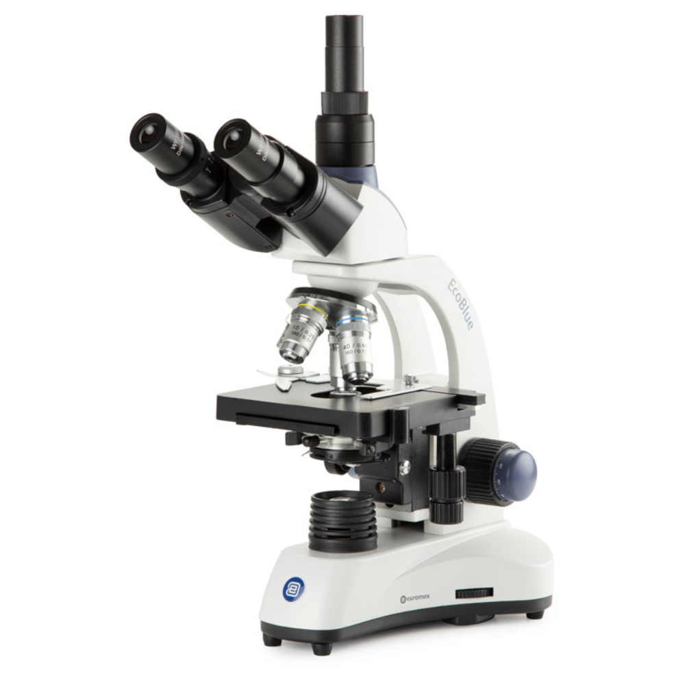 Microscope trinoculaire ecoblue - platine x-y - 4x/10x/40x/100x