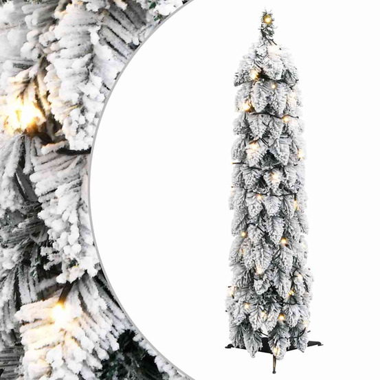 Sapin de noël artificiel pré-éclairé avec 45 led/neige floquée
