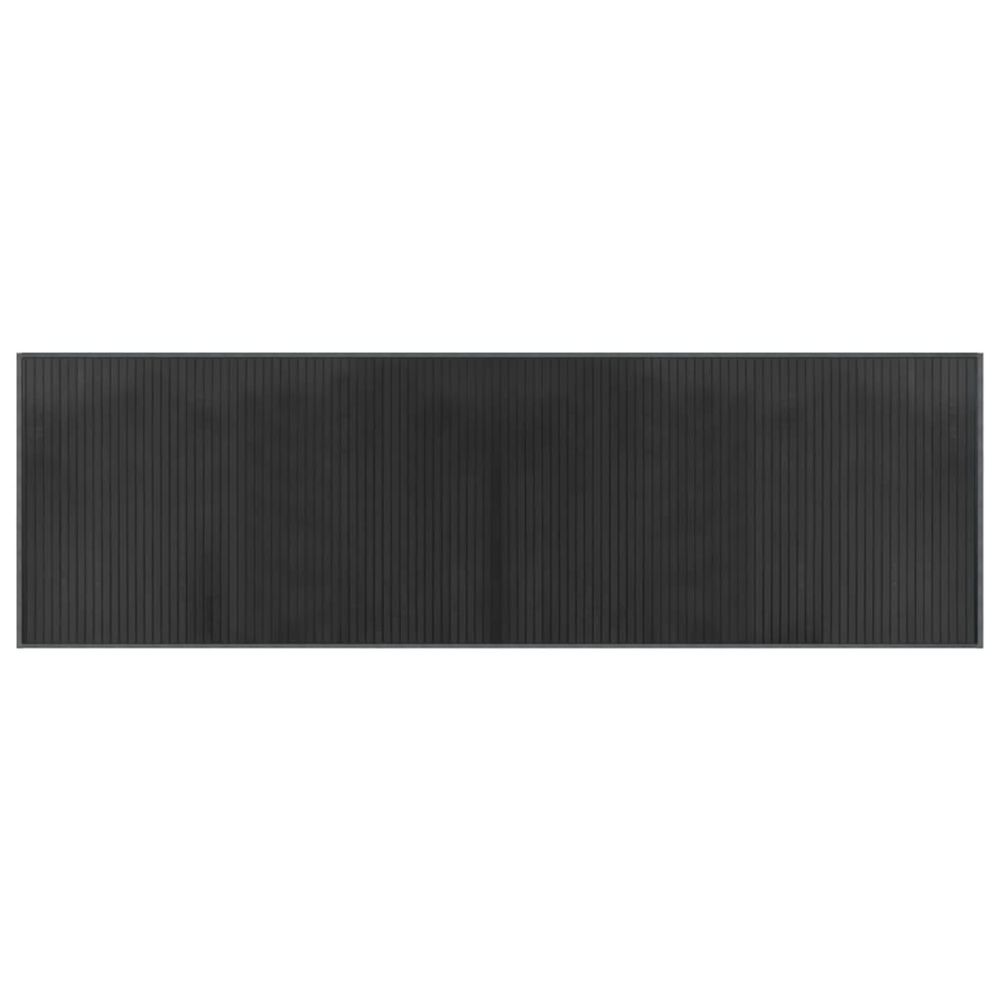 Tapis rectangulaire gris 60x200 cm bambou