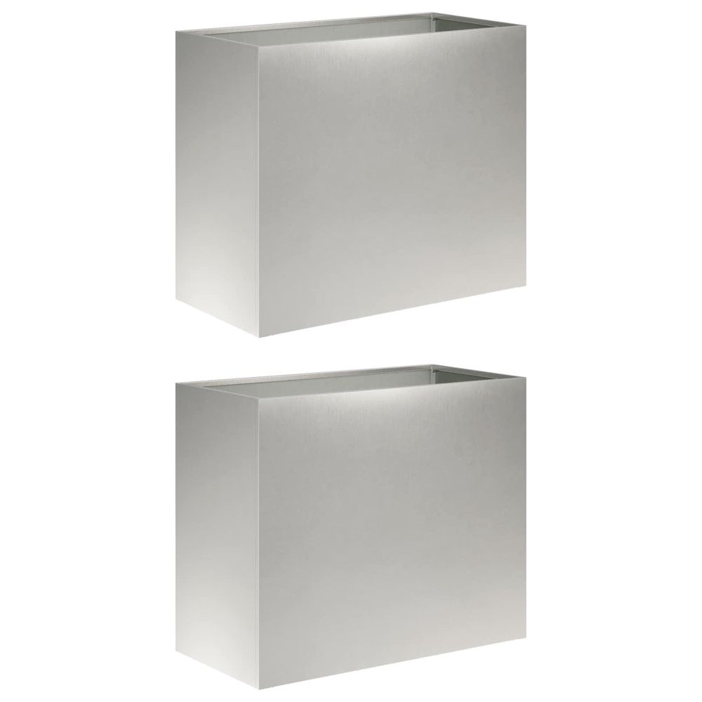 Cache-pot de jardin 2 pc argenté 60 x 30 x 40 cm