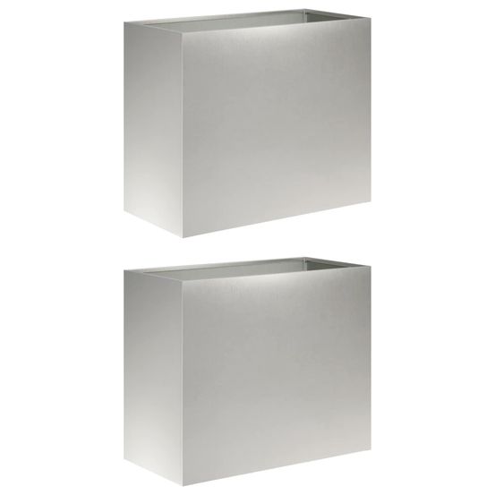 Cache-pot de jardin 2 pc argenté 60 x 30 x 40 cm