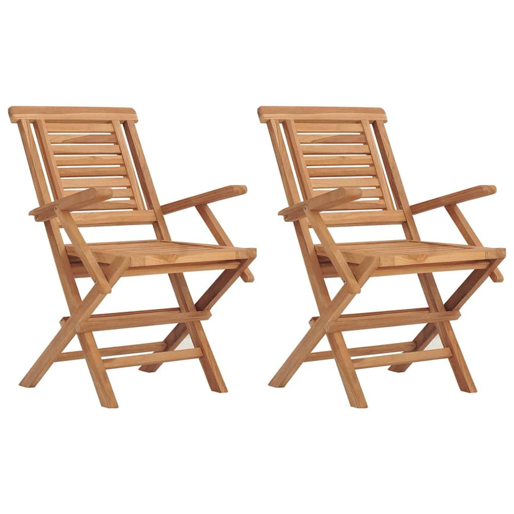 Chaises de jardin pliantes lot de 2 56x63x90cm bois massif teck