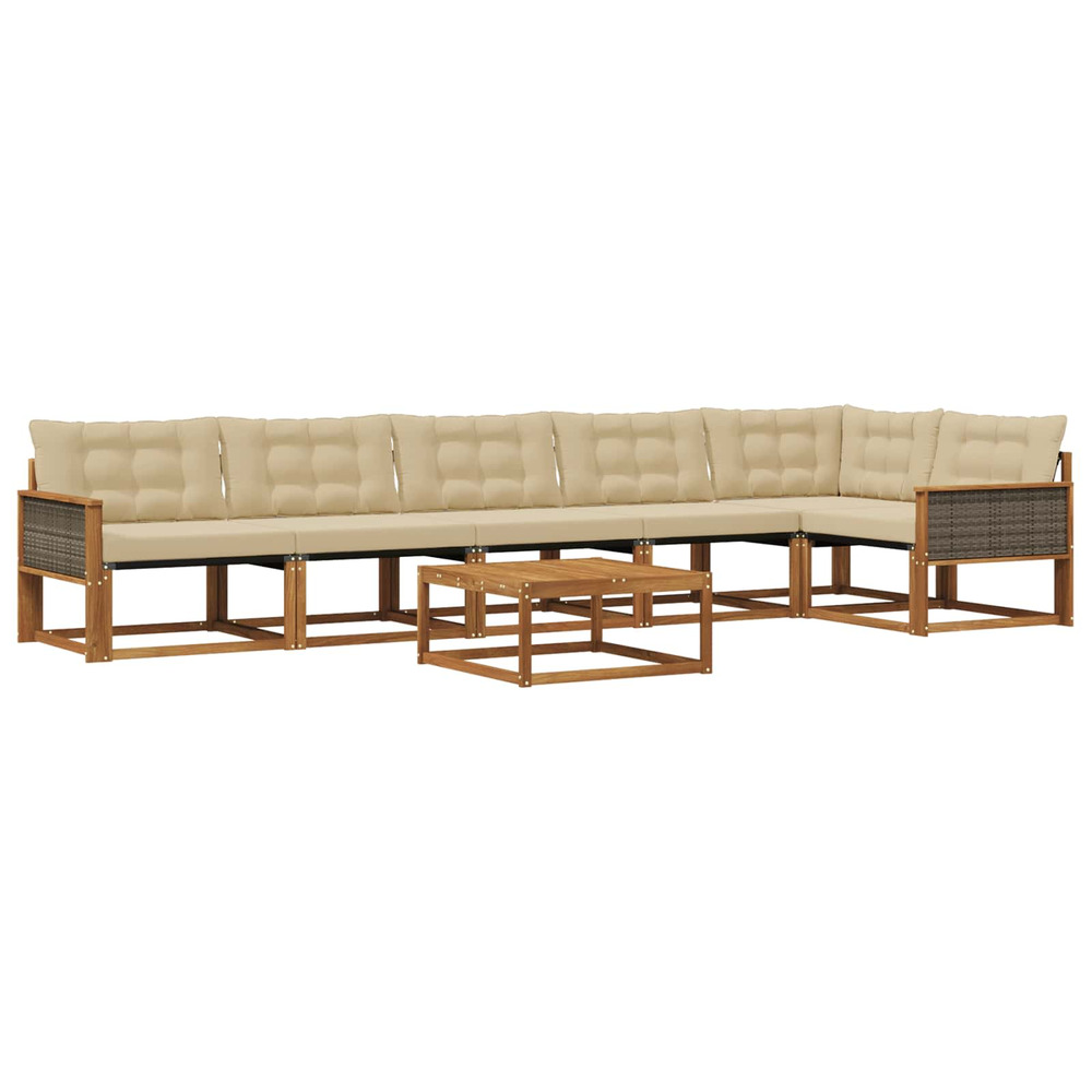 Ensemble de canapés d'extérieur 7 pcs naturel et beige