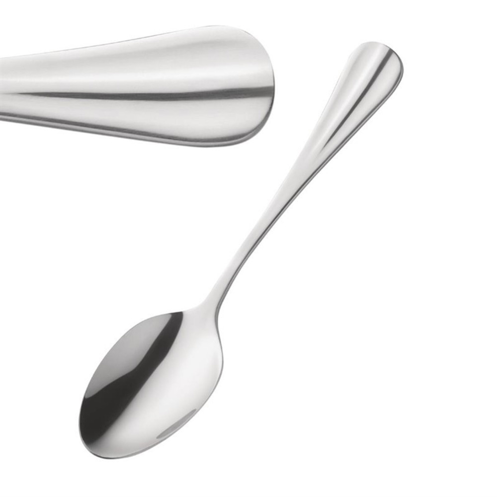 Cuillères à dessert pour restaurant en inox lot de 12 baguette amefa