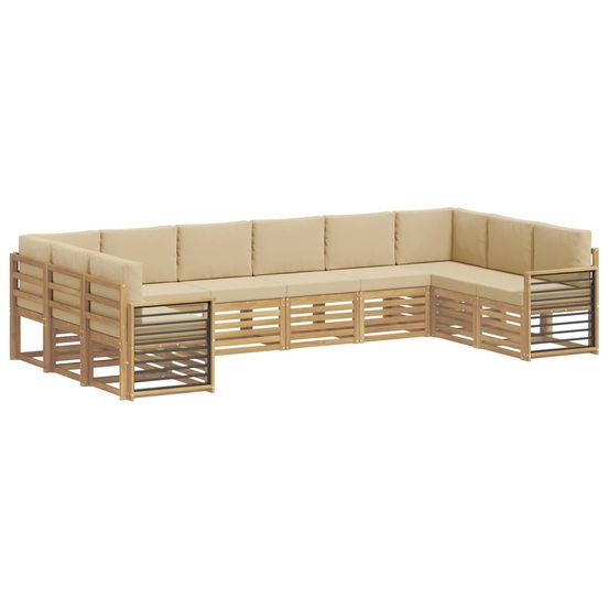 Ensemble de canapés d'extérieur 10 pc blanc et beige polyester
