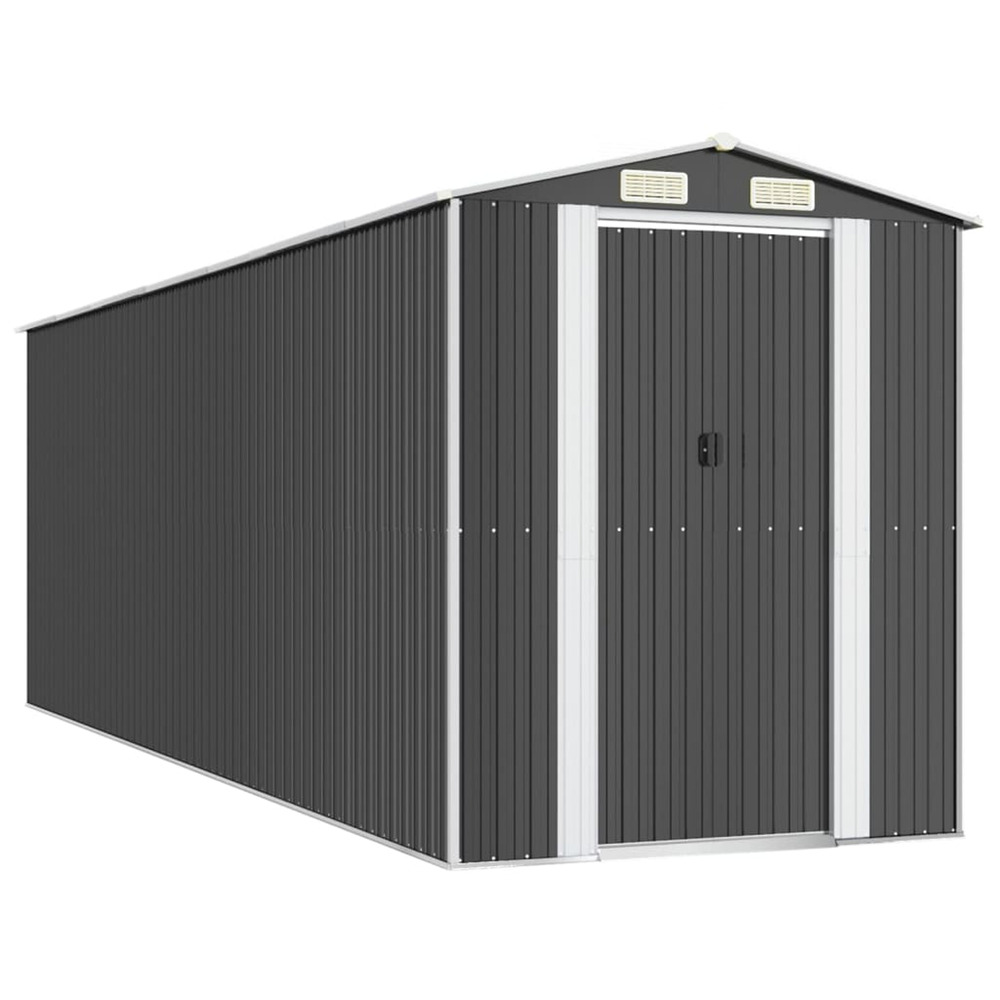 Abri de jardin anthracite 192x606x223 cm acier galvanisé