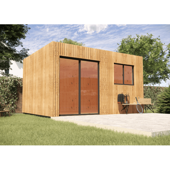 Studio de jardin bien isolé en bois 4,4 x 3,5 x 2,7 m / isolation re2020