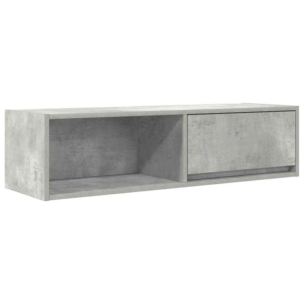 Meuble tv gris béton 100x31x25,5 cm bois d'ingénierie