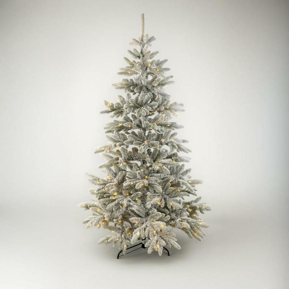 Sapin de noël artificiel lumineux blanc 300 led blanc chaud 700 branches 2m10 ip44