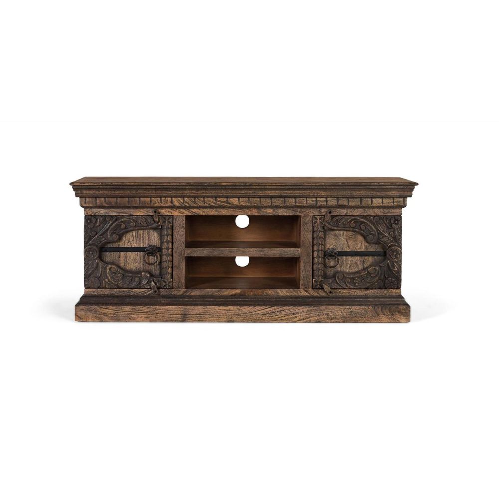Meuble tv bois marron - lucrècia décoration d'autrefois