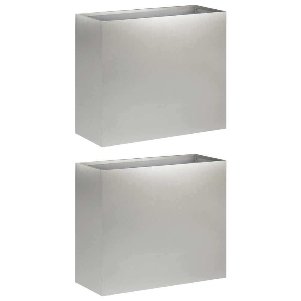 Cache-pot de jardin 2 pc argenté 50 x 20 x 40 cm