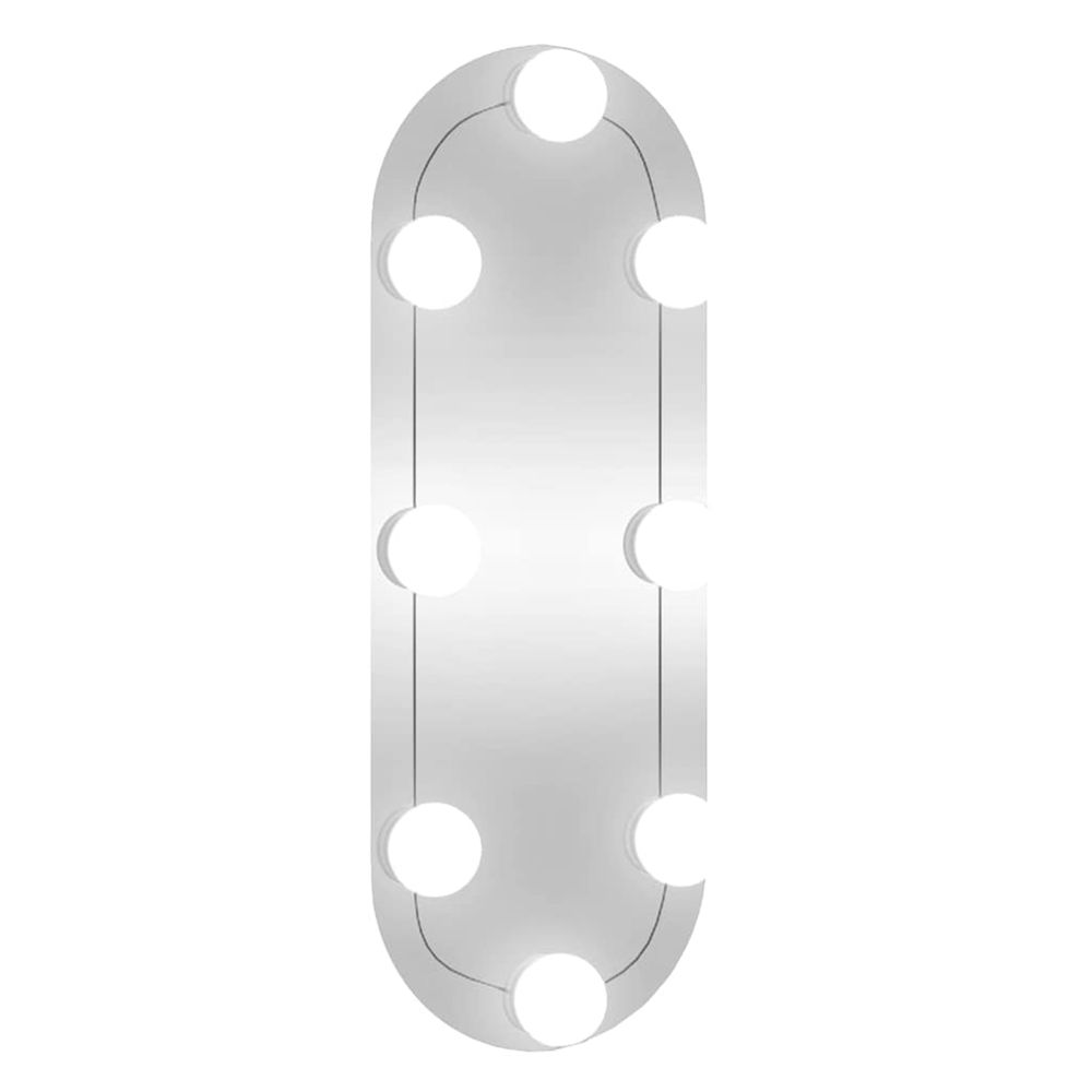 Miroir mural avec lumières led 15x40 cm verre ovale