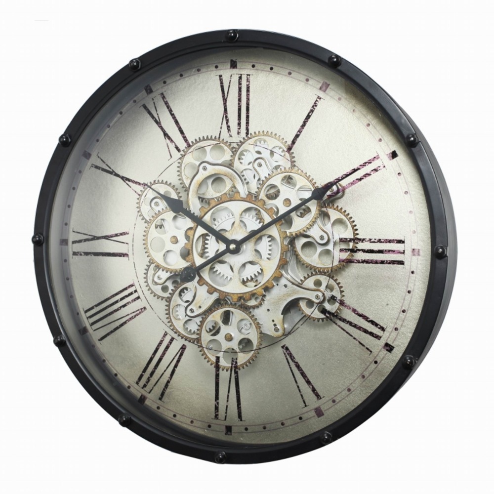 Horloge engrenages et chiffres romains 46cm
