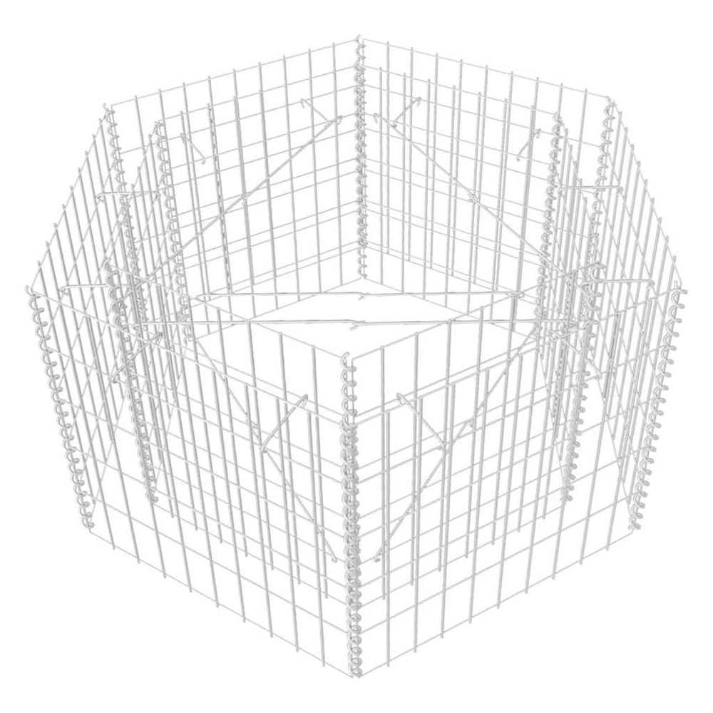 Lit surélevé à gabion hexagonale 100 x 90 x 50 cm