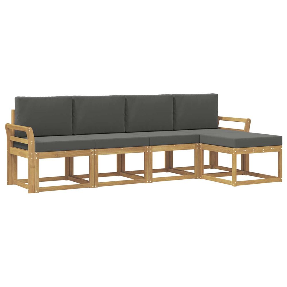 Ensemble de canapés d'extérieur 5 pc blanc et anthracite