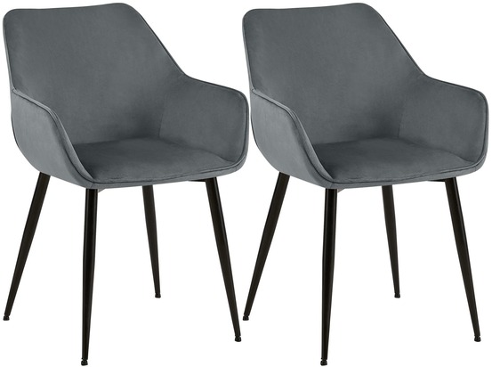 Lot de 2 chaises de salle à manger en velours vessa