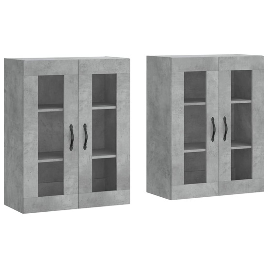 Armoires murales 2 pcs gris béton bois d'ingénierie
