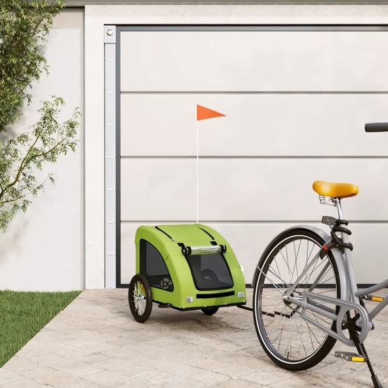 Remorque vélo chien chariot transport oxford pour balades sécurisées m vert