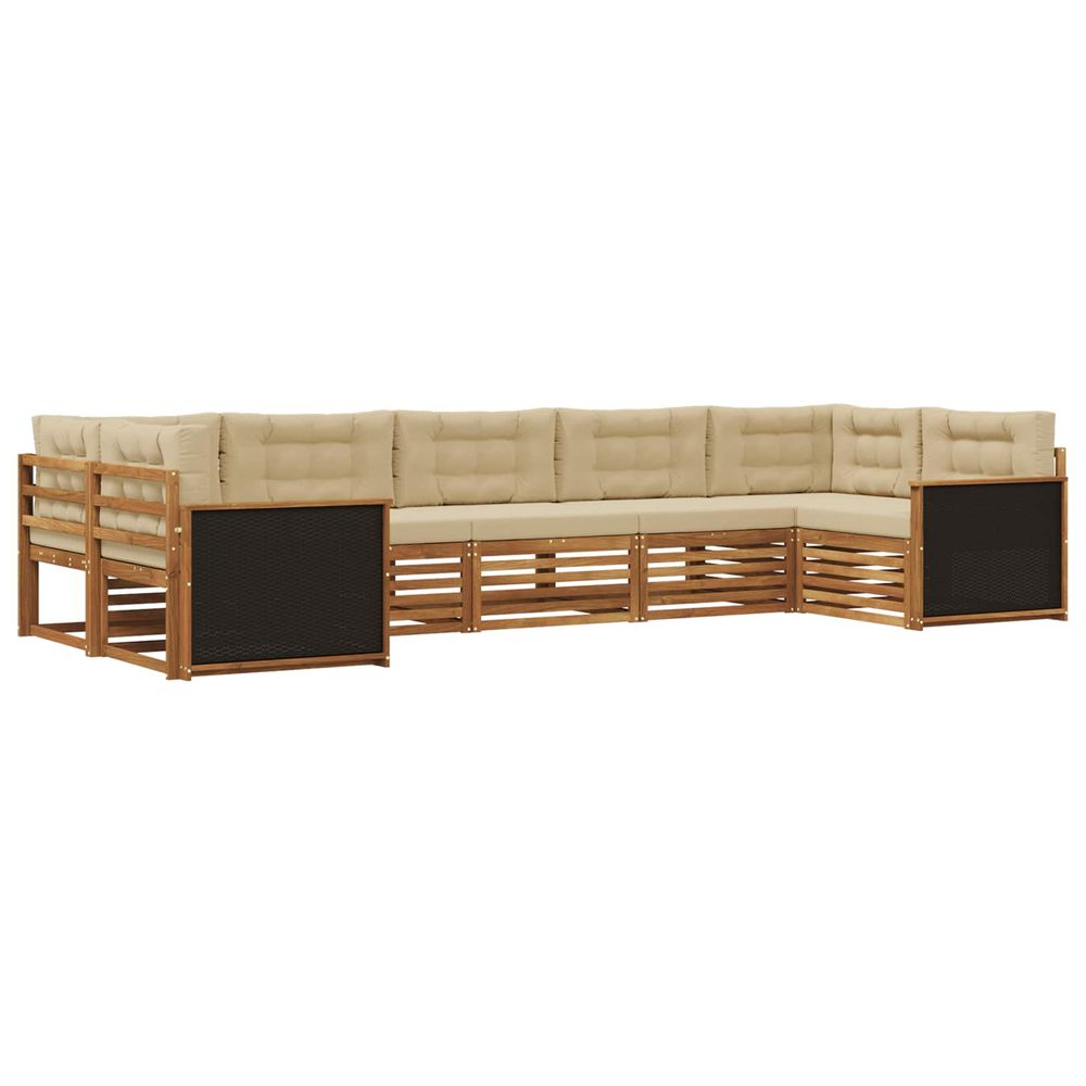 Ensemble de canapés d'extérieur 7 pc naturel et beige