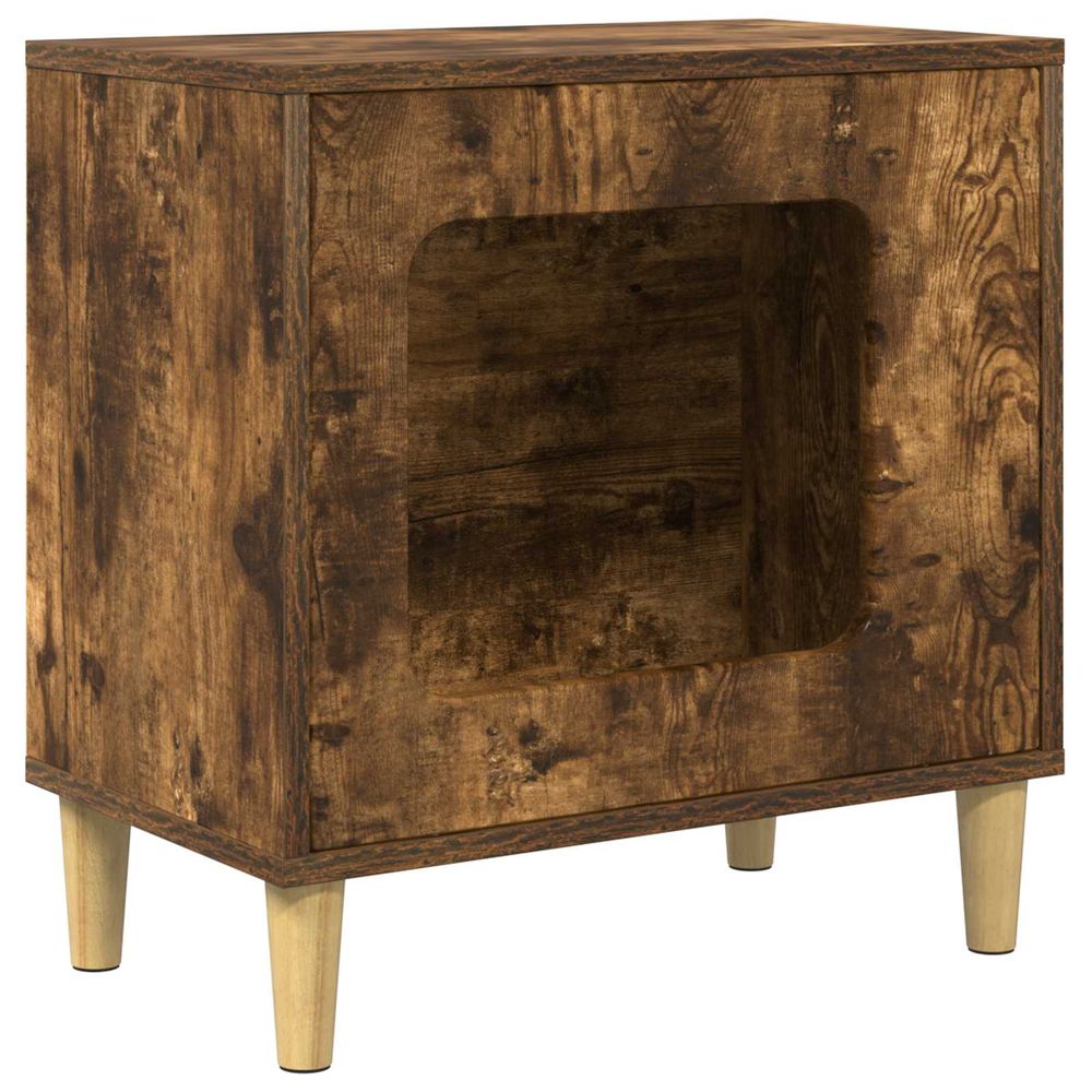 Maison pour chat chêne fumé 51 x 30 x 52 cm bois d'ingénierie