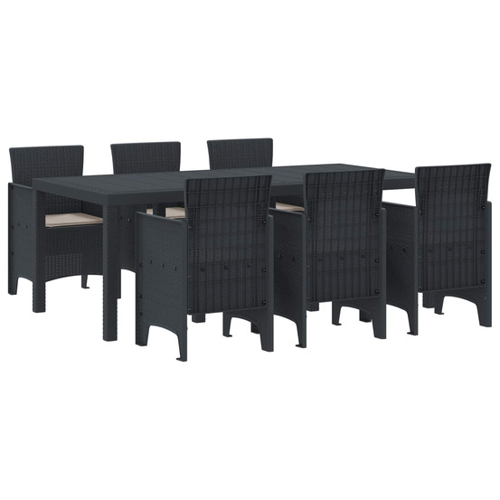 Ensemble de salle à manger pour jardin 7 pcs anthracite
