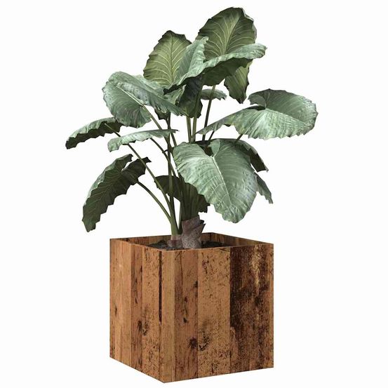 Jardinière carrée bois d'ingénierie intérieur décoratif vieux bois 40cm