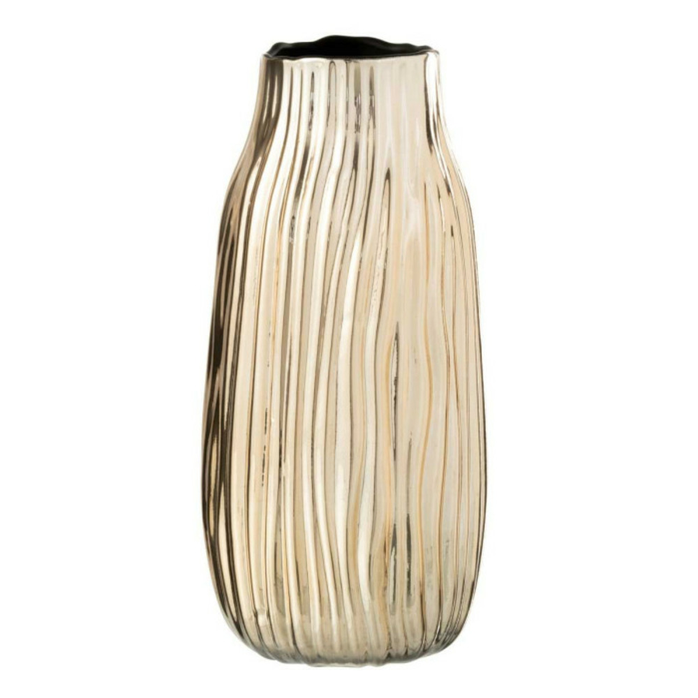 Vase à rainures en verre 