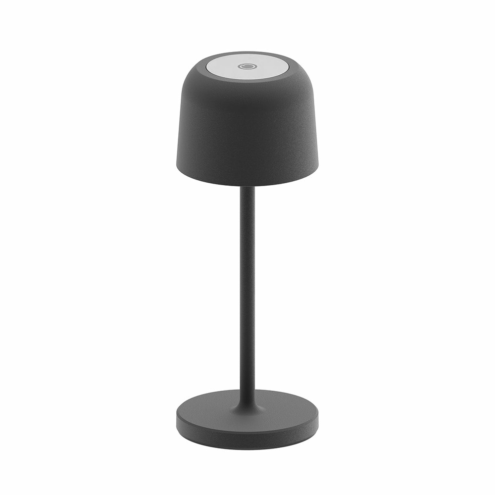 Lampe de table sans fil shopia gris anthracite aluminium h20cm