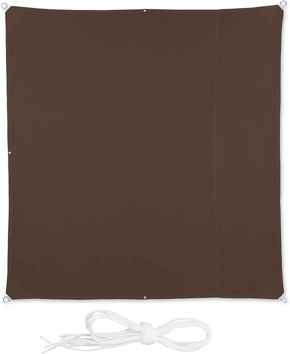 Voile d'ombrage carré 2 x 2 m brun