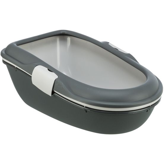 Bac a litière berto 39 x 22 x 59 cm grise pour chat