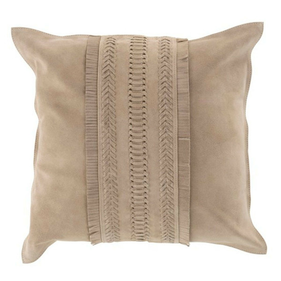 Coussin déco carré cuir