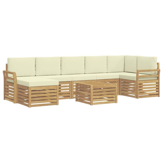 Ensemble de canapés d'extérieur 8 pc blanc et crème polyester