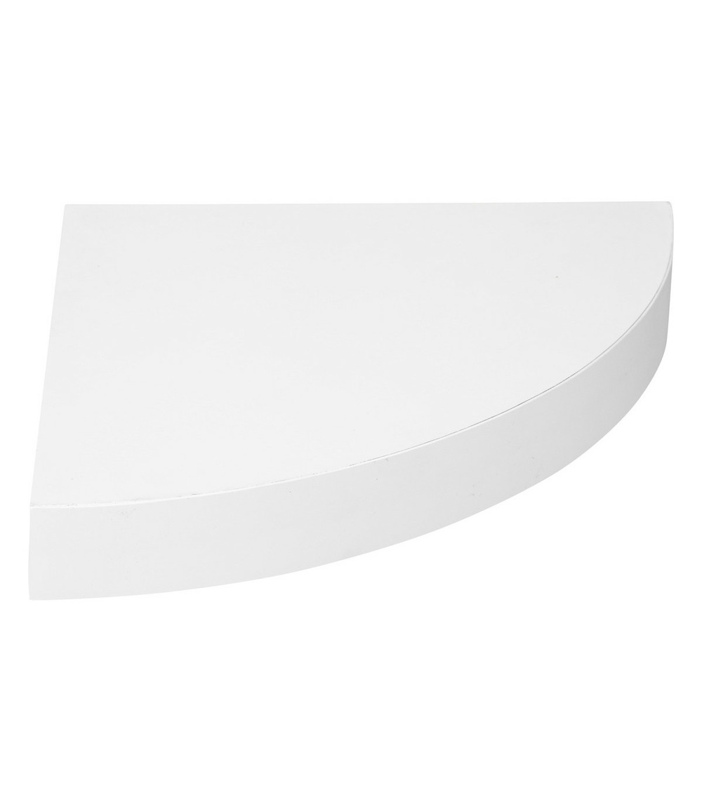 Étagère d'angle murale flottante blanc 25 x 25 cm fixations invisibles