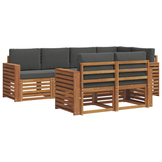 Ensemble de canapé d'angle 7 pcs naturel et anthracite