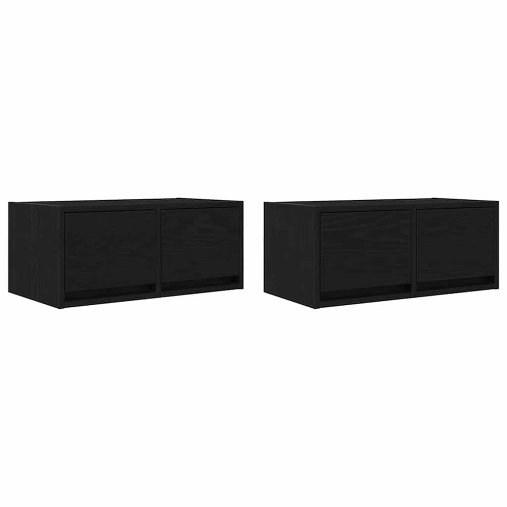 Meubles tv 2 pcs chêne noir 60x31x25,5 cm bois d'ingénierie