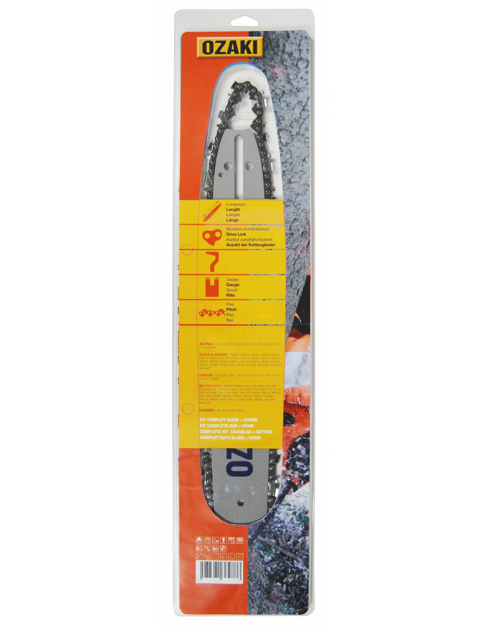 Guide de 35 cm montage za + chaine 3/8 low pro 050 (13mm) - 52 entraîneurs ( e52 ) ozaki