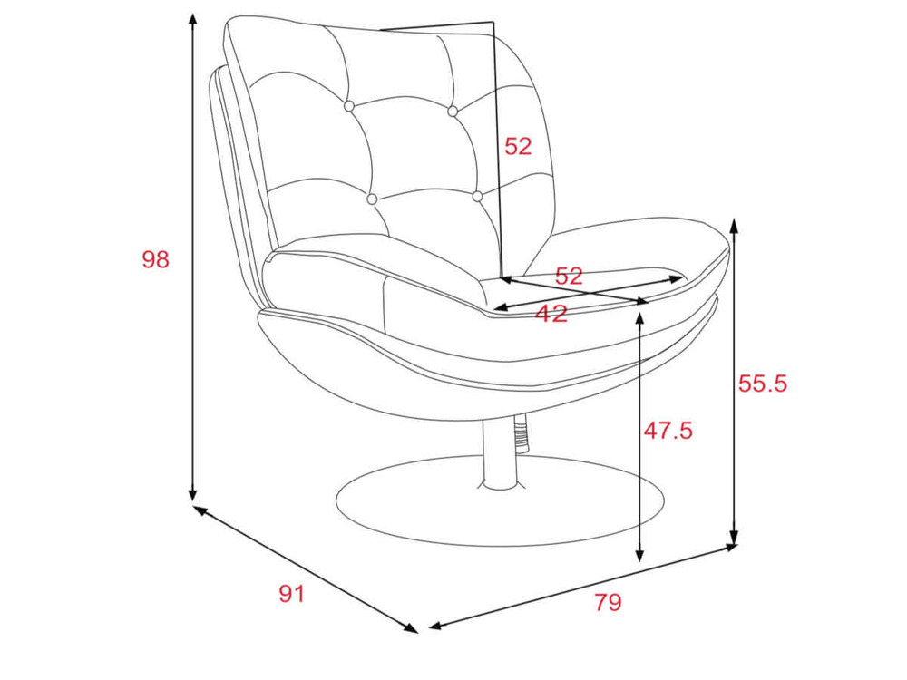 Fauteuil pivotant magnum vert pied noir