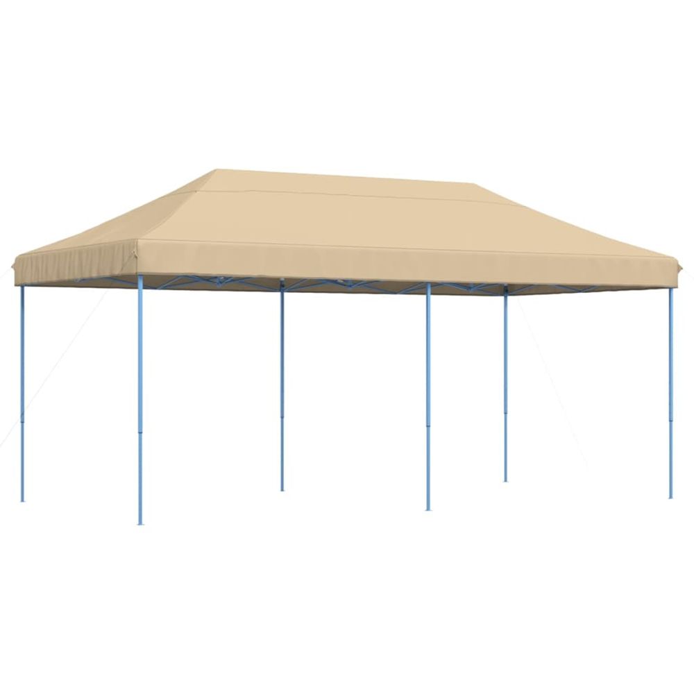 Tente de fête beige avec cadre bleu tissu oxford