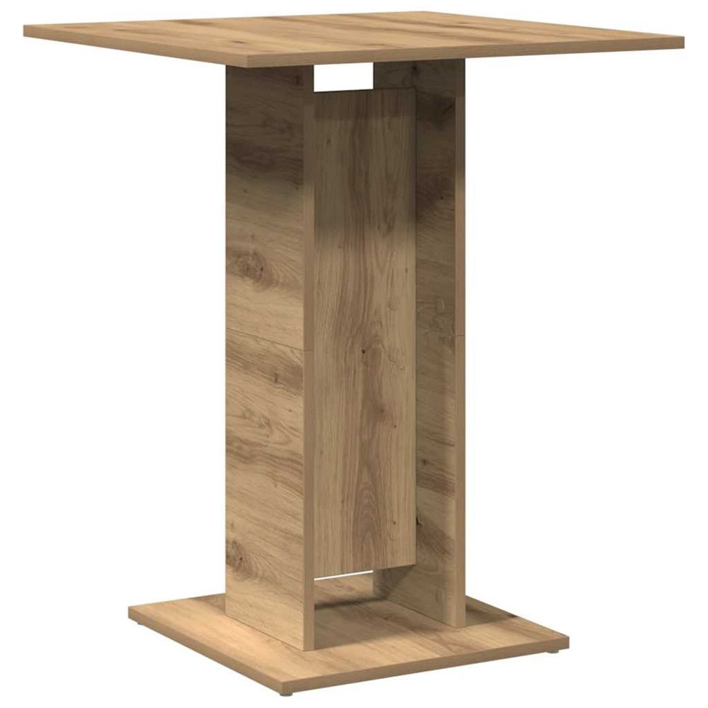 Table de bistro chêne artisanal 60x60x75 cm bois d'ingénierie