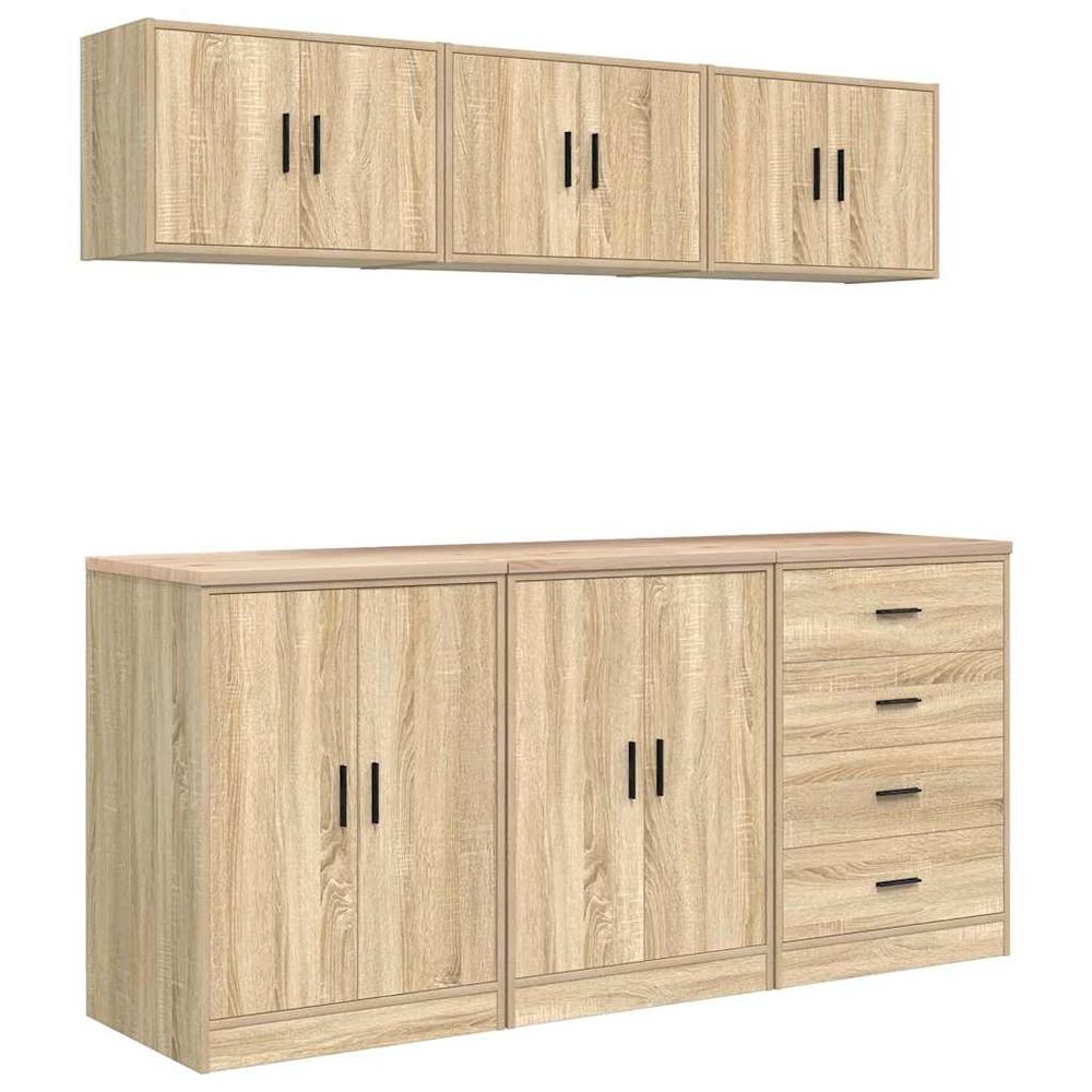 Armoires de garage 6 pcs chêne sonoma bois d'ingénierie