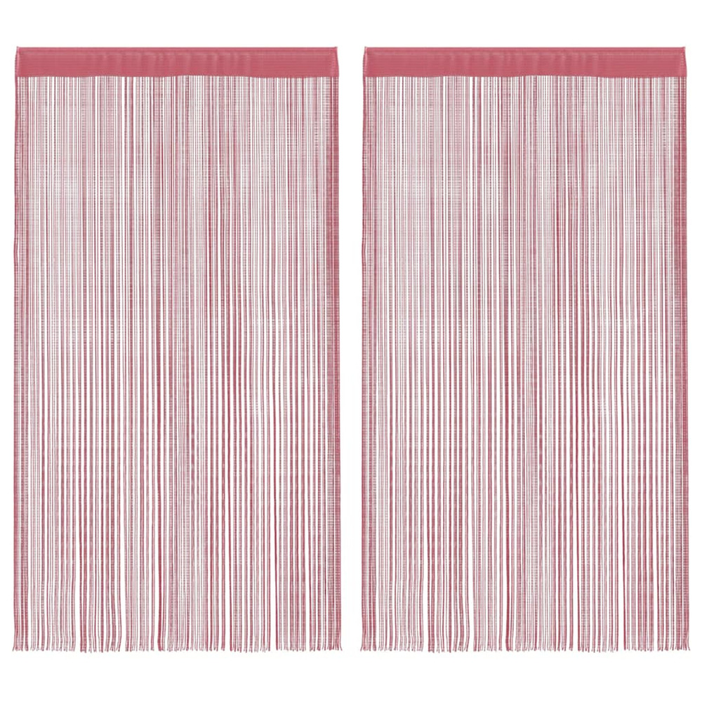 Rideaux à fils 2 pcs rose 100x250 cm