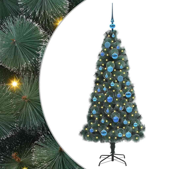 Sapin de noël artificiel pré-éclairé avec ensemble de boules