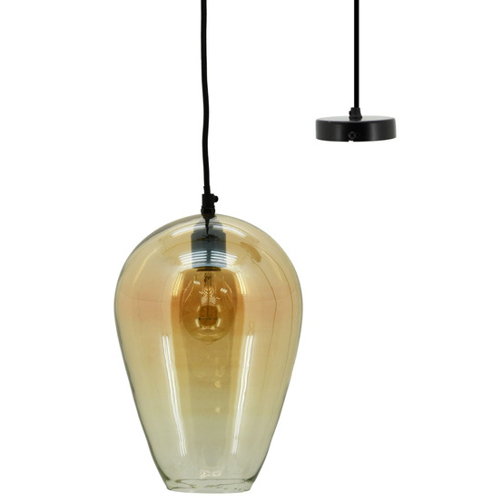 Suspension goutte en verre ambré