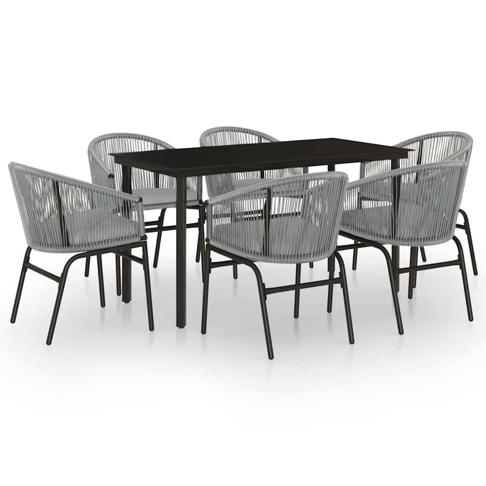 Ensemble à manger de jardin 7 pcs gris