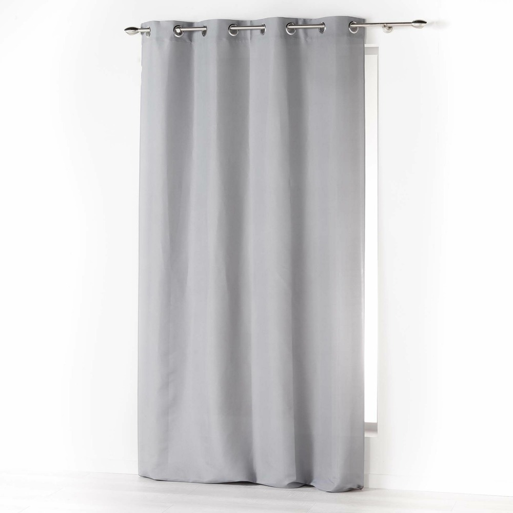 Rideau a oeillets microfibre absolu gris 140 x 280 cm