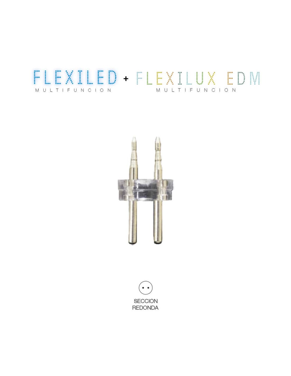 Picot de connexion tube flexilux/flexiled 13mm 2 voies edm