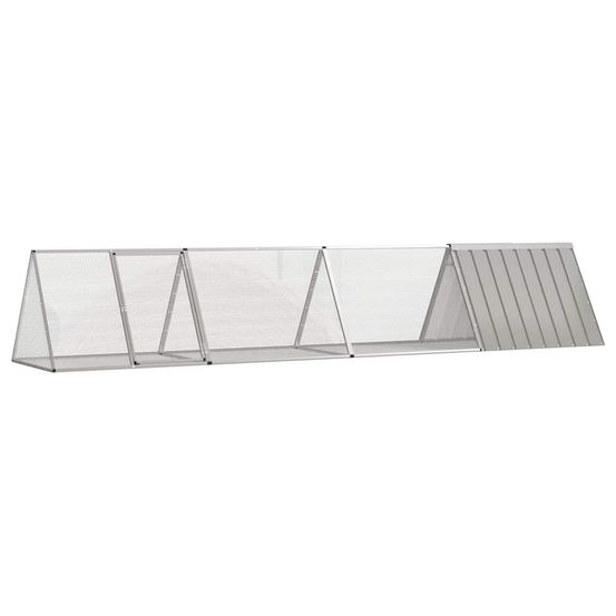 Cage pour lapin gris 403,5x80,5x71 cm acier galvanisé