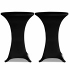 Housses élastiques de table ø 80 cm noir 2 pcs