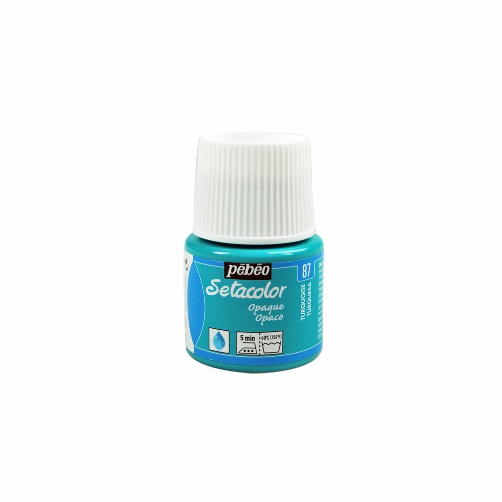 Peinture textile setacolor opaque - bleu turquoise - 45 ml